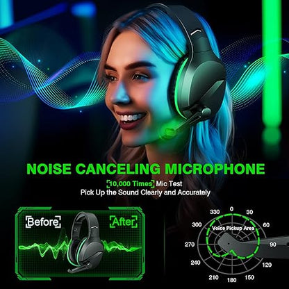 X3 Wireless Gaming Headset for Xbox Series X|S, PS5, PC, Mac, Switch, Bluetooth Headset with Noise Canceling Microphone, 60 Hour Playback Time, Low