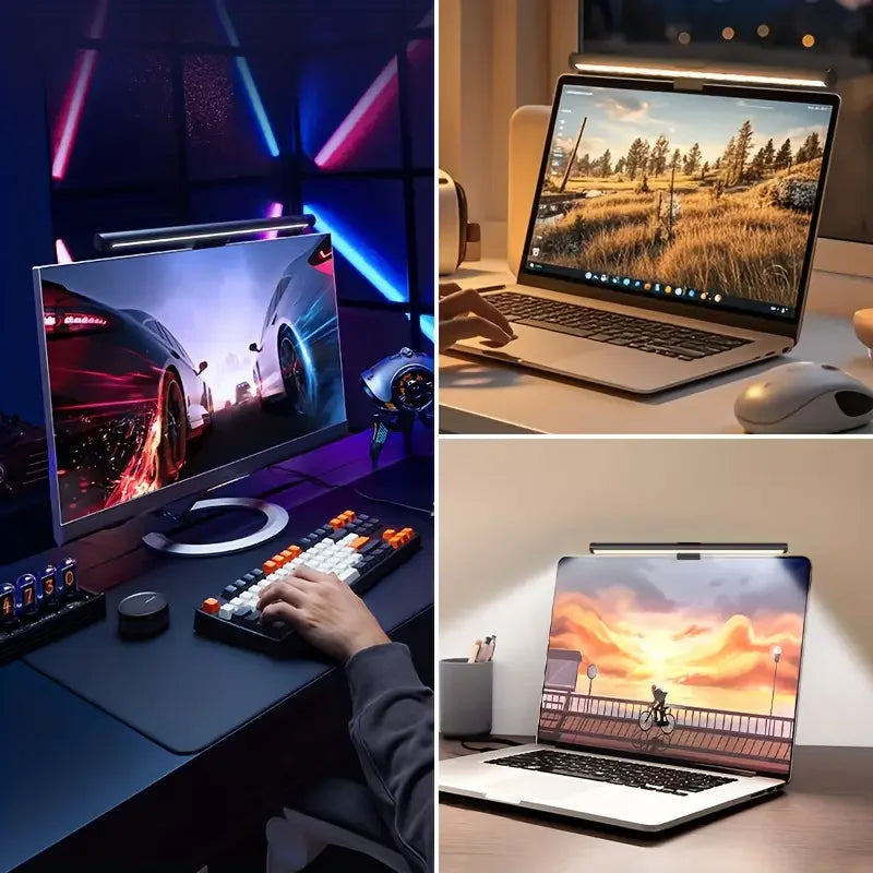 30CM Screen Hanging Lights Monitor Light Bar LED Computer RGB Atmosphere Table Lamp for Work Study Read Gaming Stepless Dimmable