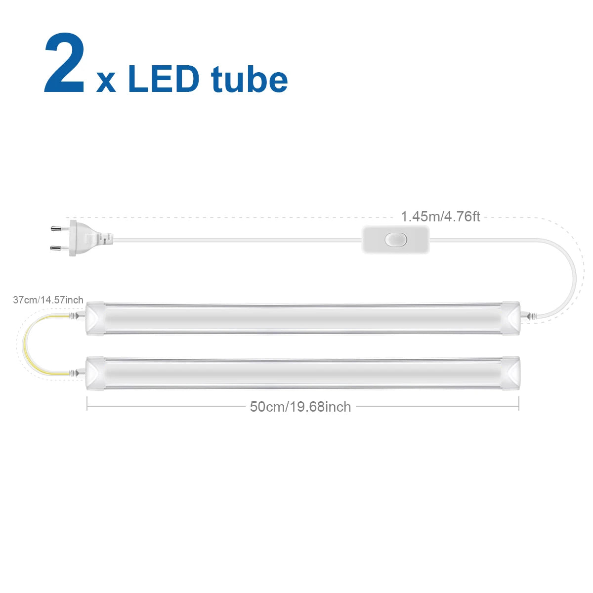 T8 50cm Series Connection LED Under Cabinet Light Bar 1-6Pcs 25W LED Light Tube Bulb for Kitchen,Wall,Garage Ceiling Decor Light