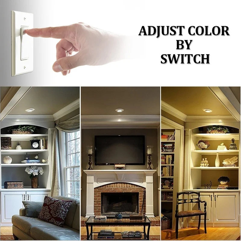 10/20 Pack 220V 7W 3 Colours Dimmable LED Downlight Round Recessed Ceiling Panel Light LED Down Light Fixture Lamp Ceiling Lamp