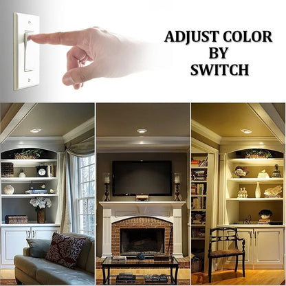 10/20 Pack 220V 7W 3 Colours Dimmable LED Downlight Round Recessed Ceiling Panel Light LED Down Light Fixture Lamp Ceiling Lamp