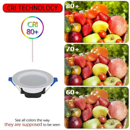 10/20 Pack 220V 7W 3 Colours Dimmable LED Downlight Round Recessed Ceiling Panel Light LED Down Light Fixture Lamp Ceiling Lamp