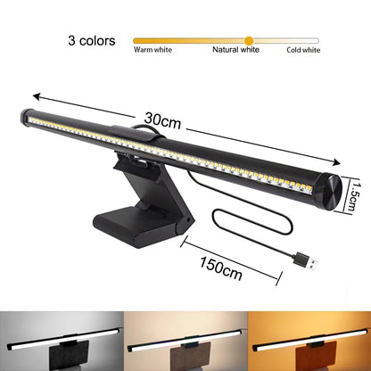 30CM Screen Hanging Lights Monitor Light Bar LED Computer RGB Atmosphere Table Lamp for Work Study Read Gaming Stepless Dimmable