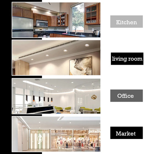1-10Pcs LED Downlight Recessed Round Ceiling 220V 3W 5W 7W 9W 12W 15W Bedroom Kitchen Home Decor Lighting Spotlight Panel Lights