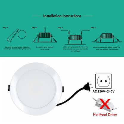 1-10Pcs LED Downlight Recessed Round Ceiling 220V 3W 5W 7W 9W 12W 15W Bedroom Kitchen Home Decor Lighting Spotlight Panel Lights