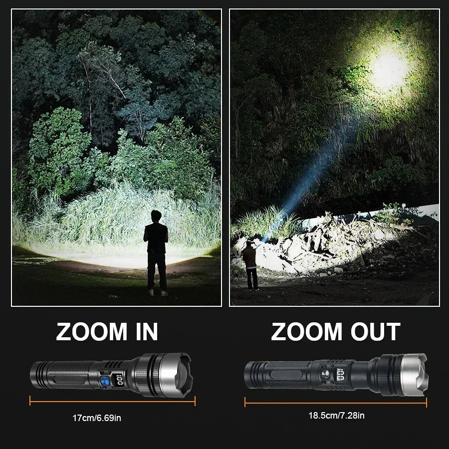 Ultra-Bright Rechargeable Flashlight, Compact & Lightweight Torch for Camping Hiking Fishing Outdoor Emergency  Lighting