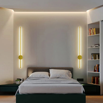 Long Strip LED Wall Lights Fxitures for Bedroom Living Indoor Lighting LED Wall Lamps Wall Sconce for Aisle Entrance Black Gold