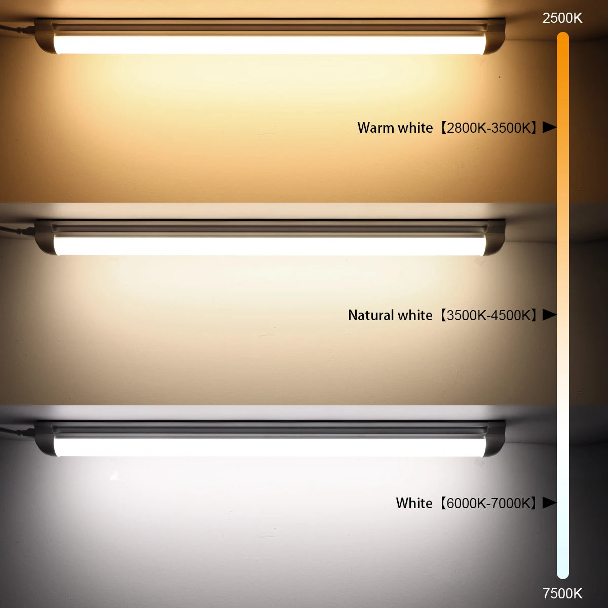 T8 50cm Series Connection LED Under Cabinet Light Bar 1-6Pcs 25W LED Light Tube Bulb for Kitchen,Wall,Garage Ceiling Decor Light