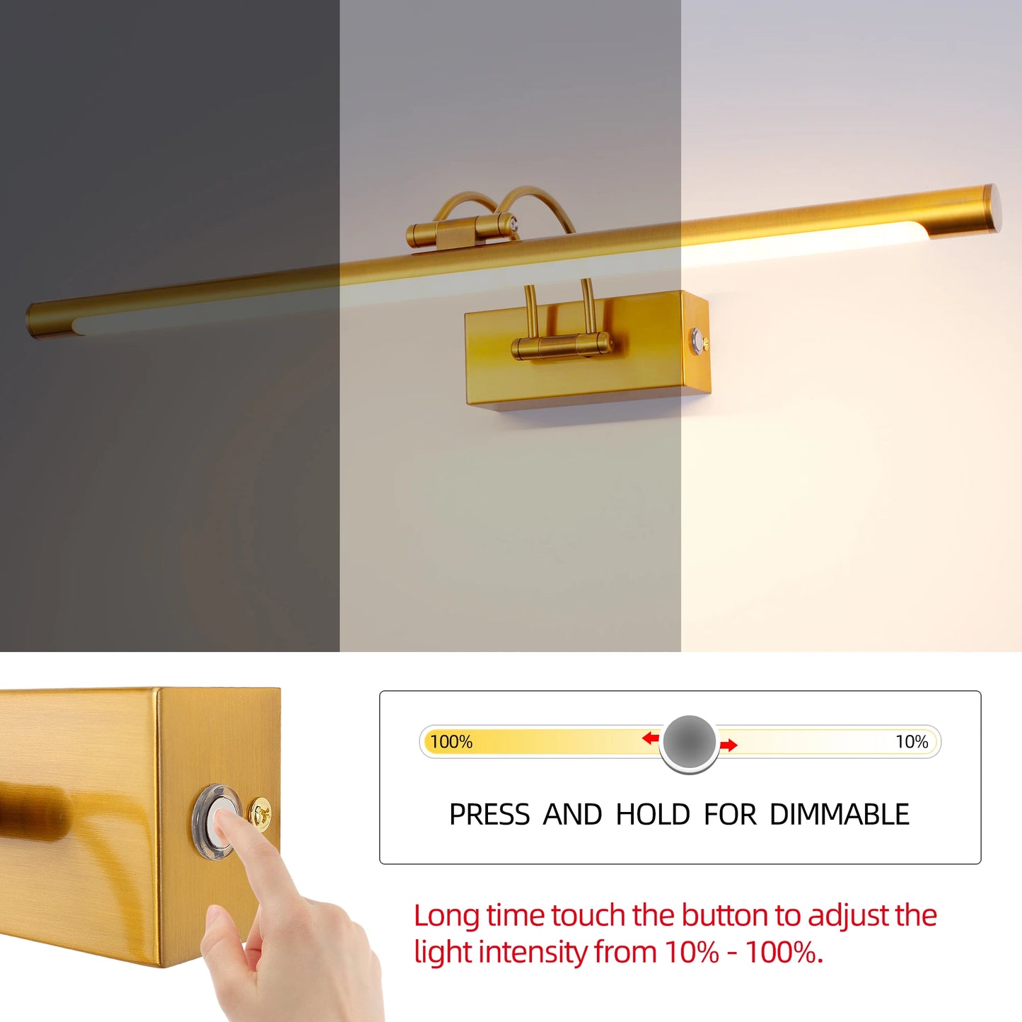 Modern LED Vanity Lights With Switch 12W Toilet Bathroom Waterproof Mirror Lamp Retro Wall Mounted Picture Lighting Fixtures