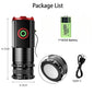 Powerful Mini LED Flashlight Super Bright Aluminium Pocket Torch Rechargeable Waterproof Hiking Camping Flash Light with Magnet